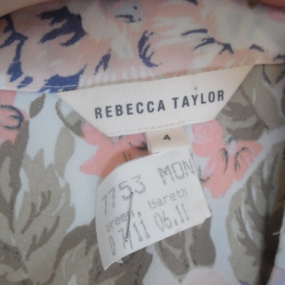 REBECCA TAYLOR Flora Silk Penelope V Neck TankTop - Picture 12 of 12